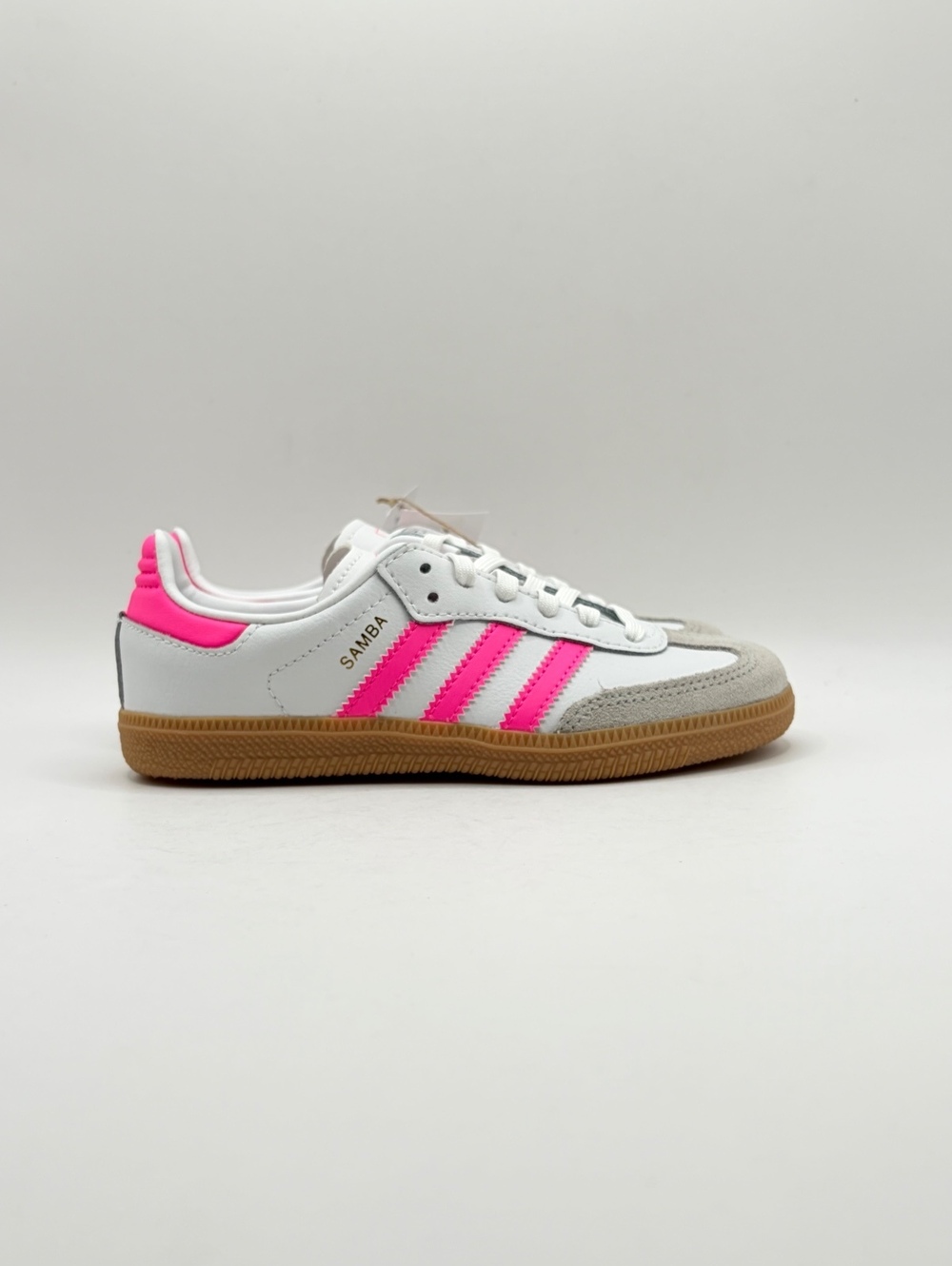 Adidas Samba OG Kids Sneakers – White / Pink / Gum – Size 12K